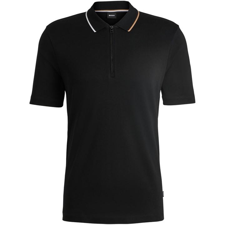 HUGO BOSS MEN'S PARAS POLO SHIRT, QUARTER ZIP