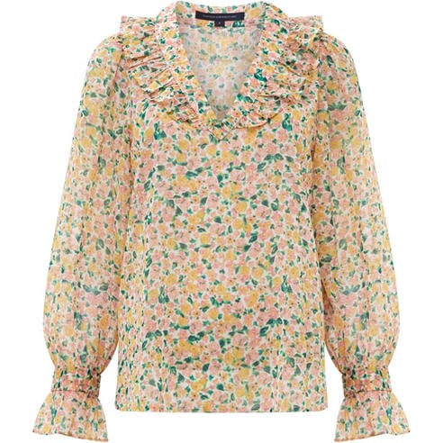 French Connection - Women's Aleezia Hallie Crinkle Long-Sleeve Blouse