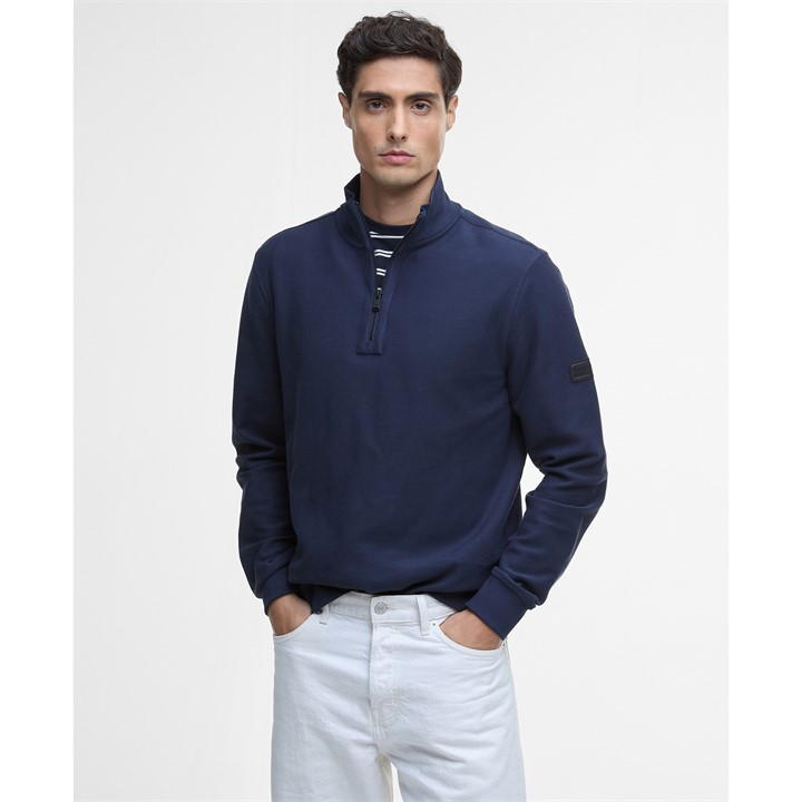 Barbour International Samuel Mens Funnel Neck Sweatshirt In Blue