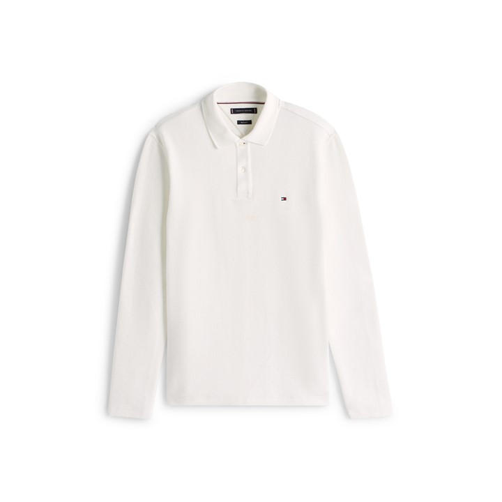 Tommy Hilfiger Men's White Herring Long-Sleeve Polo Shirt