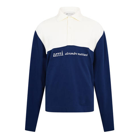 AMI PARIS - Men's Logo Long Sleeve Polo Shirt