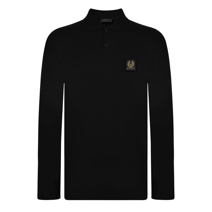 Belstaff Men's Black Long Sleeved Polo Shirt 2XL