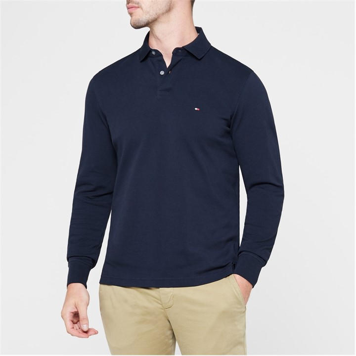 Tommy Hilfiger Men's Blue 1985 Long Sleeve Polo Shirt 2XL