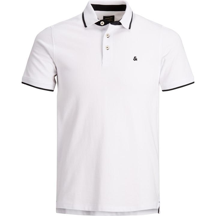 JACK & JONES PAULOS TIPPED PIQUE SHORT SLEEVE POLO SHIRT