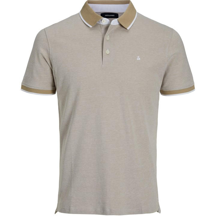 JACK & JONES PAULOS TIPPED PIQUE SHORT SLEEVE POLO SHIRT