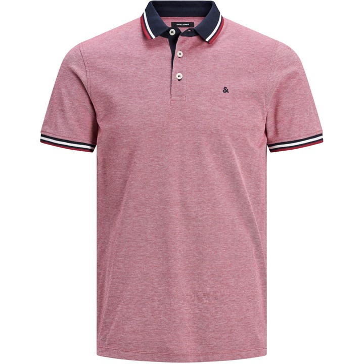 JACK & JONES PAULOS TIPPED PIQUE SHORT SLEEVE POLO SHIRT
