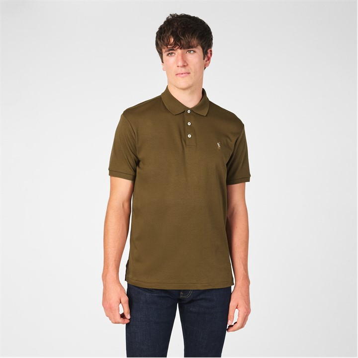 Nature Brown - POLO RALPH LAUREN - Men's Slim Fit Short Sleeve Polo Shirt