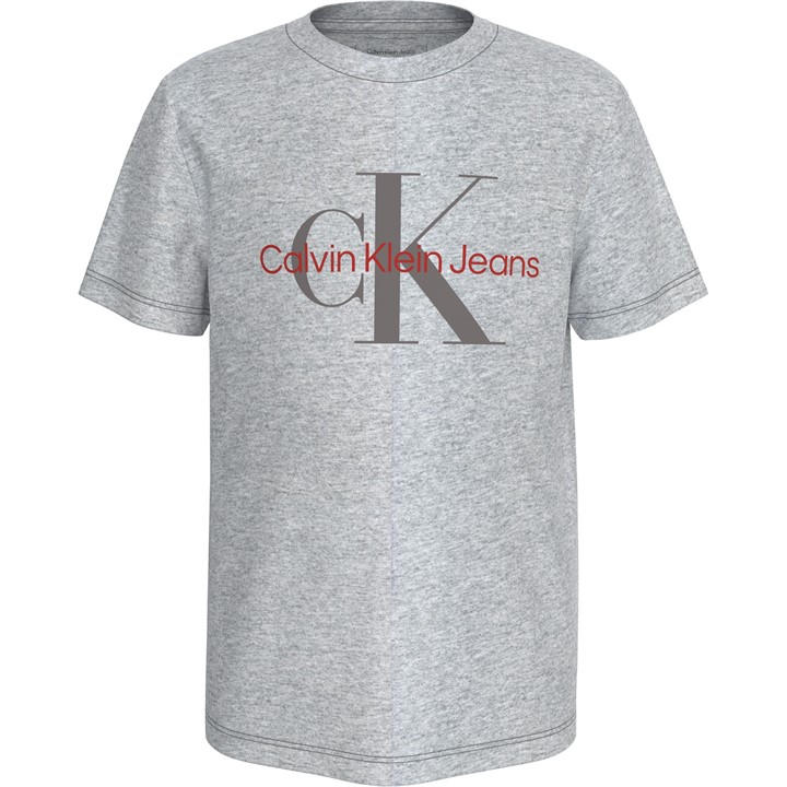 Calvin Klein Jeans Unisex Kids Grey Monogram T Shirt Junior