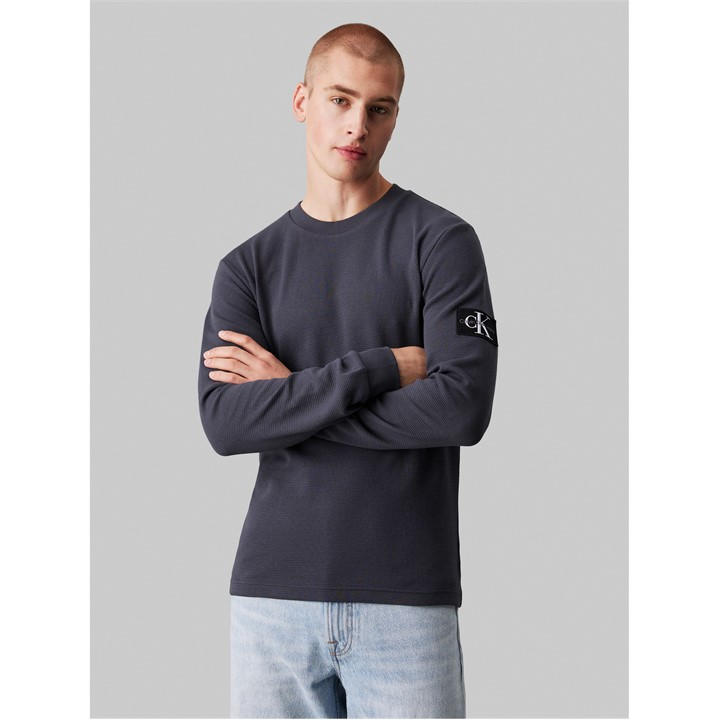 CALVIN KLEIN JEANS EST.1978 WAFFLE LONG SLEEVE TOP