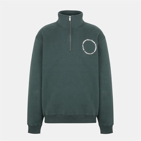 Jack Wills - Men's Athletic Cotton Long Sleeve Funnel Neck Oversized Fit 1/4 Zip Fleece