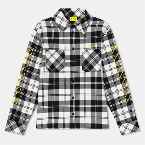 OFF WHITE - Unisex Kids' Check Long-Sleeve Oxford Shirt