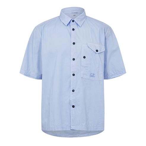 CP COMPANY - Short Sleeve Embroidered Logo Shirt