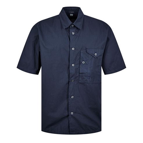 CP COMPANY - Short Sleeve Embroidered Logo Shirt