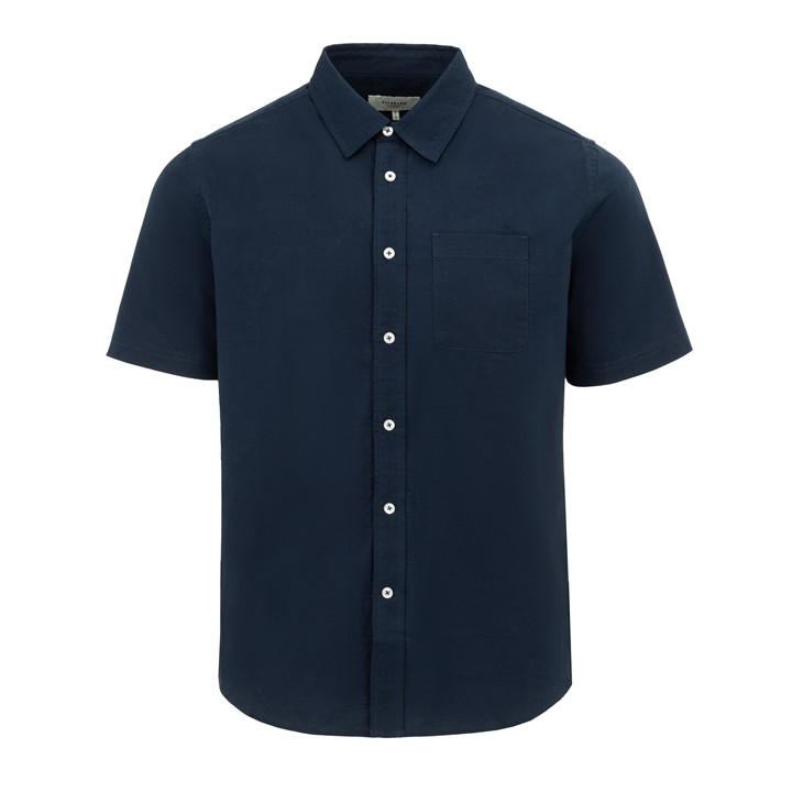 Firetrap Men's Blue Short Sleeve Oxford Shirt Extra Large
