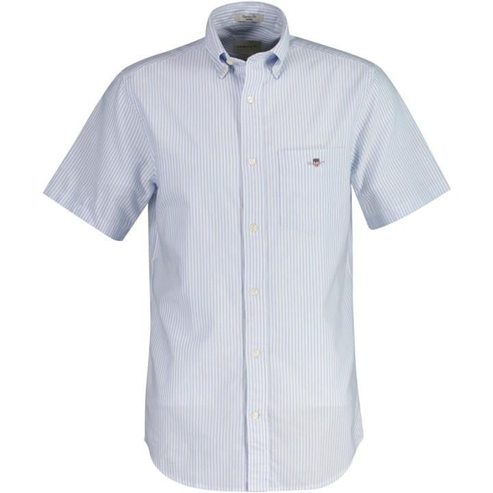 GANT REGULAR FIT STRIPED CLASSIC OXFORD SHORT SLEEVE SHIR
