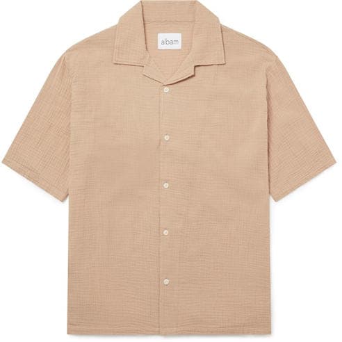 Albam - Men's Crinkle Short Sleeve Relaxed Fit Shirt