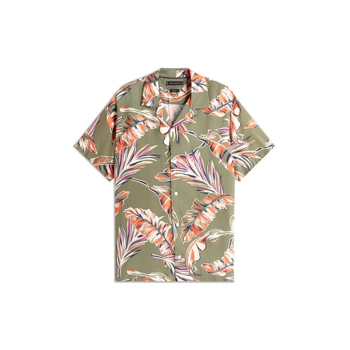 Tommy Hilfiger Men's Green Tommy Floral Shirt Extra Large