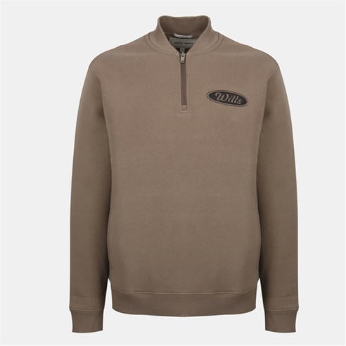 Jack Wills - Men's Americano Cotton Long Sleeve Oversized Fit 1/4 Zip Fleece