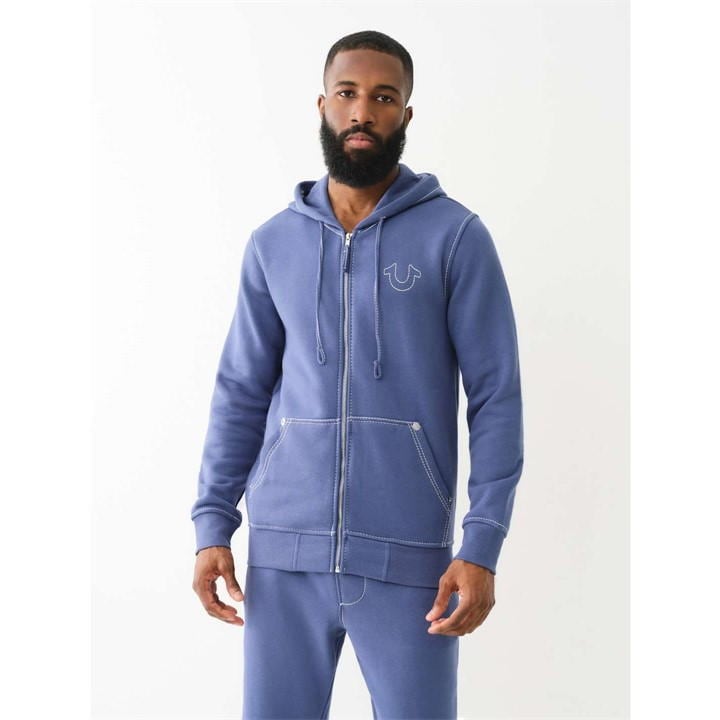 TRUE RELIGION BIG T ZIP UP HOODIE MENS