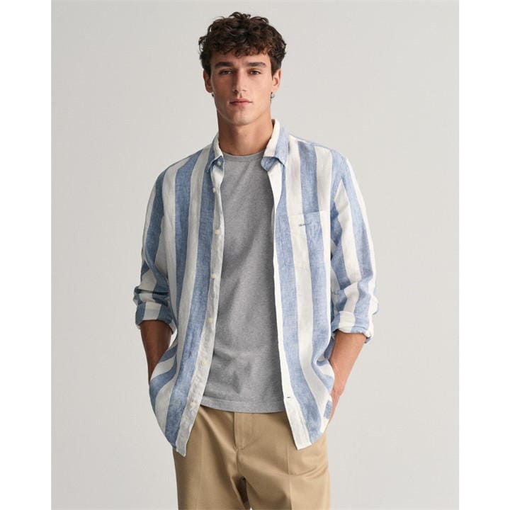 Gant Reg Bold Stripe Linen Shirt Salty S