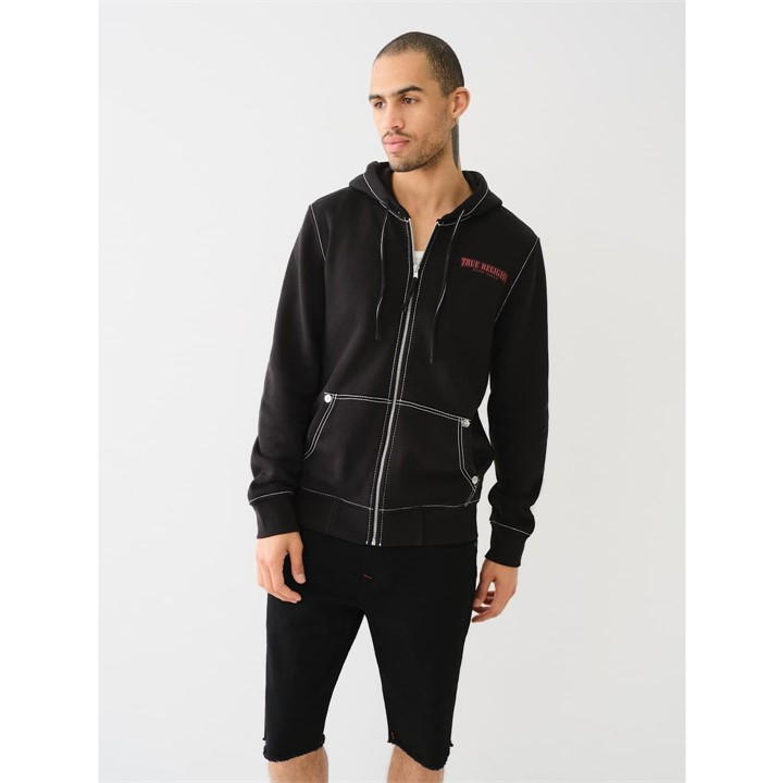 TRUE RELIGION PAINTED HORSESHOE ZIP HOODIE MENS