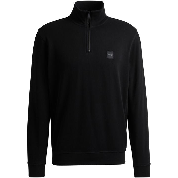 HUGO BOSS MEN'S ZETRUST ZIP-NECK SOFT TERRYCLOVER THE HEAD SWEATSHIRT