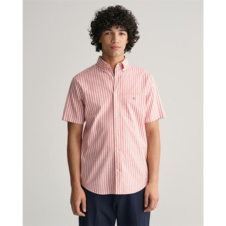 Gant Reg Cotton Linen Stripe Ss Shirt Su