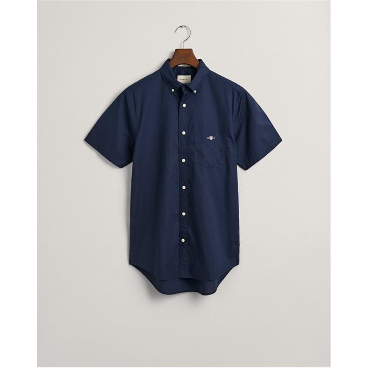Gant Reg Poplin Ss Shirt Marine S