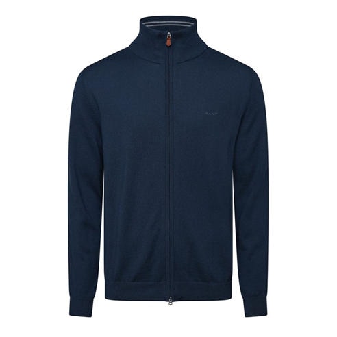 Gant - Men's Cotton Texture Full Zip Fleece Top