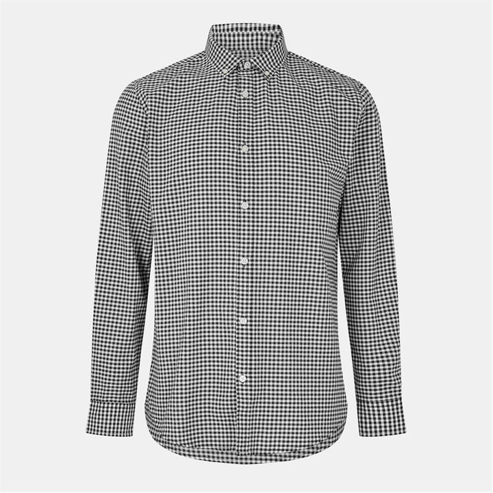 THREADBARE CHECK COTTON LONG SLEEVE SHIRT MENS