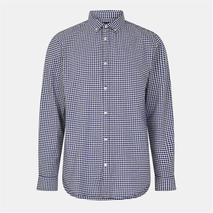 THREADBARE CHECK COTTON LONG SLEEVE SHIRT MENS