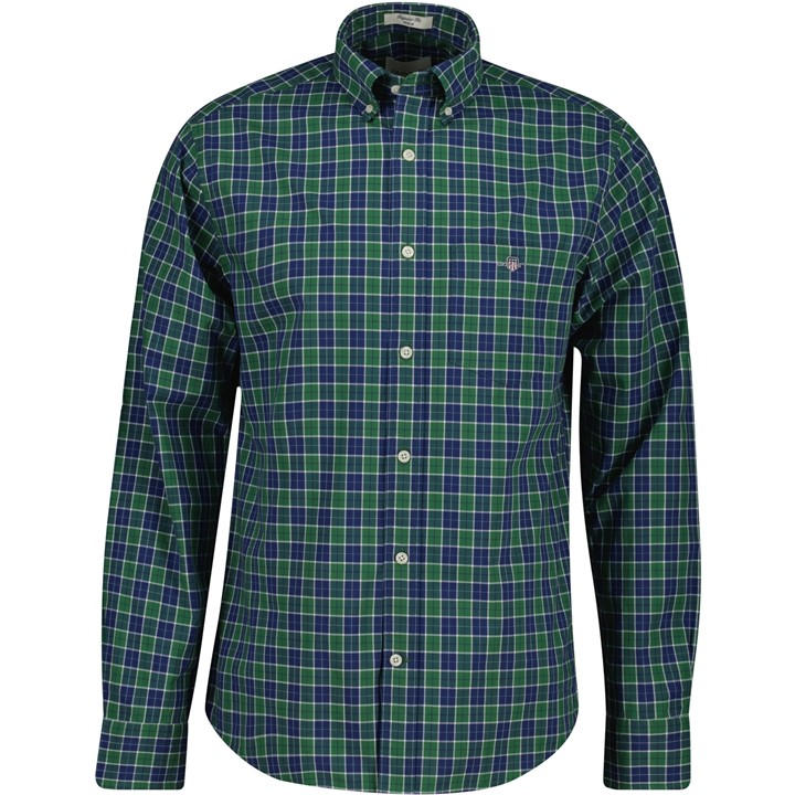 Gant Men's Green Reg Classic Poplin Check Forest Gre Extra Large