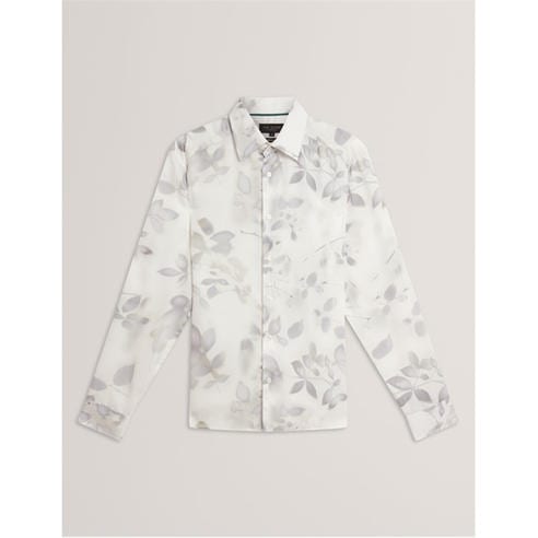 Ted Baker - Men's Leaf Print Long-Sleeve Patterned Shirt