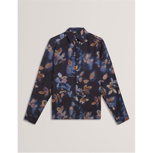 Ted Baker - Men's Leaf Print Long-Sleeve Patterned Shirt