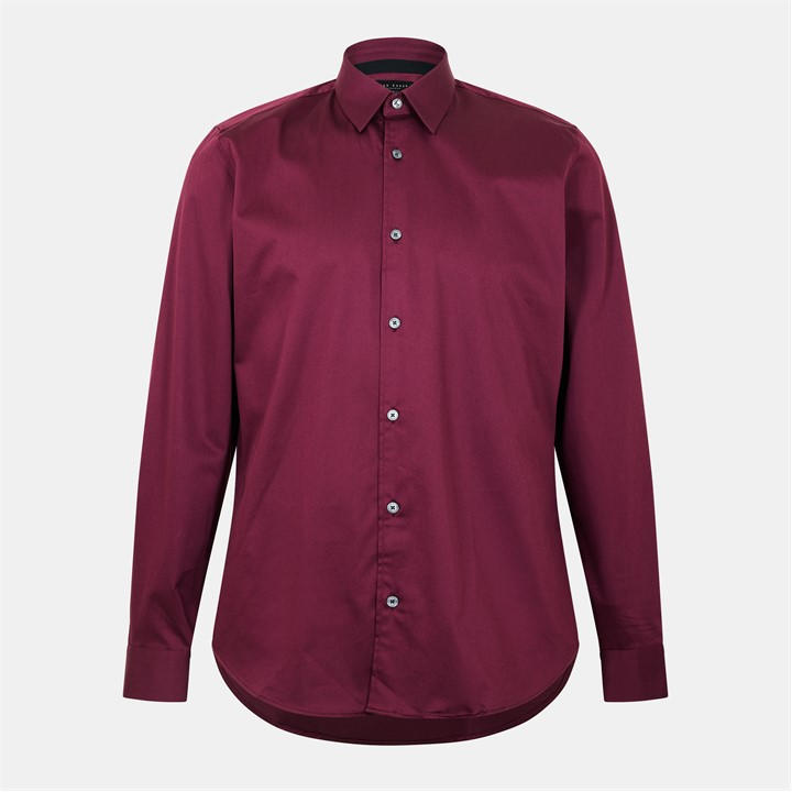 White - Ted Baker - Men's Long-Sleeve Cotton Oxford Shirt