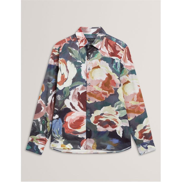 Ted Baker Men's Multi Ted Floral Ls Shirt Sn54 Small
