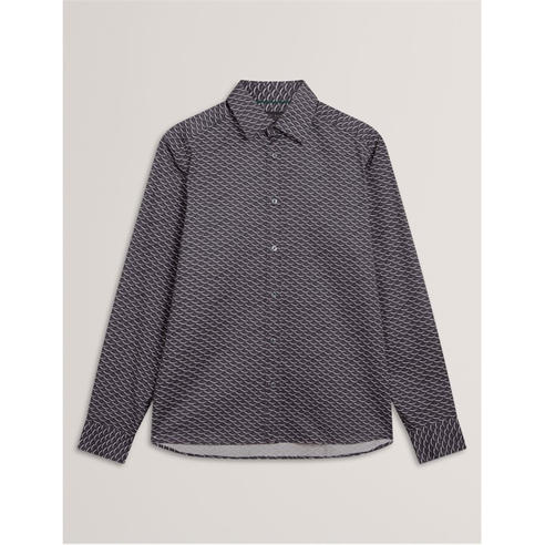 Ted Baker - Men's Geo Print Long-Sleeve Patterned Shirt