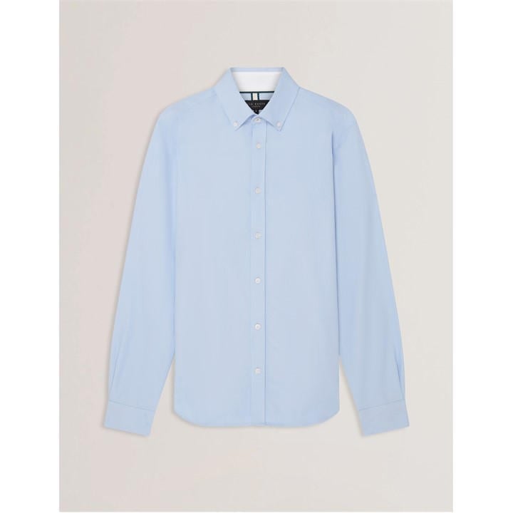Ted Baker Men's Blue Long-Sleeve Oxford Plain Shirt