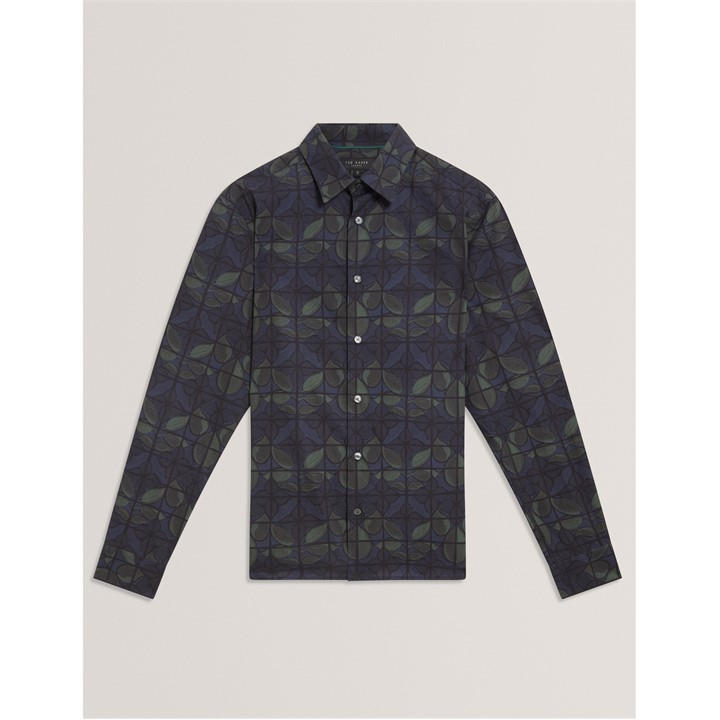 Ted Baker Men's Blue Ted Ls Floral Shirt Sn54 Large