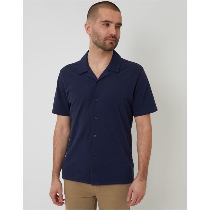 Threadbare Men's Blue Sht Ss Kaylian Large