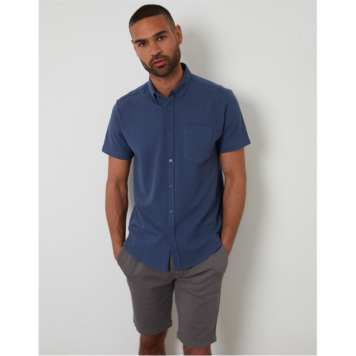 Threadbare Men's Blue Sht Ss Majestic Large