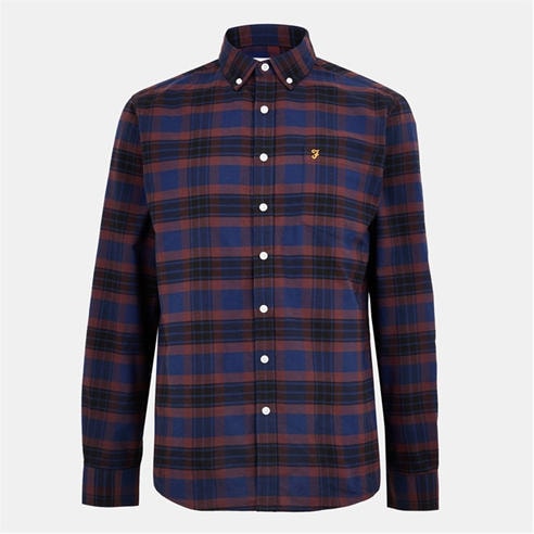 Farah - Men's Kennett Long-Sleeve Patterned Shirt