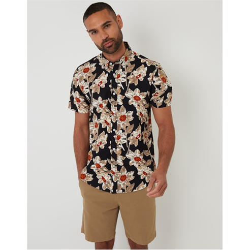 Threadbare - Men's Bellis Short-Sleeve Patterned Shirt