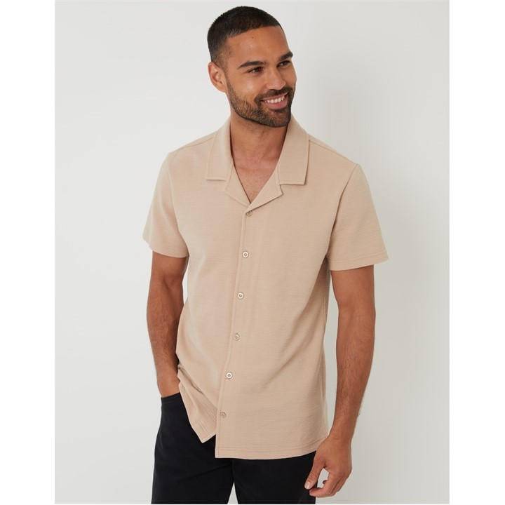 Threadbare Men's Neutral Embley Shirt Medium