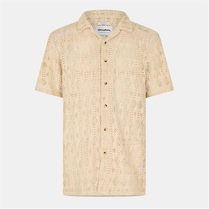 Threadbare Men's Neutral Rackes Shirt Medium