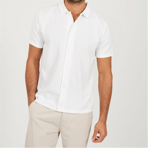 Brave Soul - Short Sleeve Mens Button Up Textured Shirt