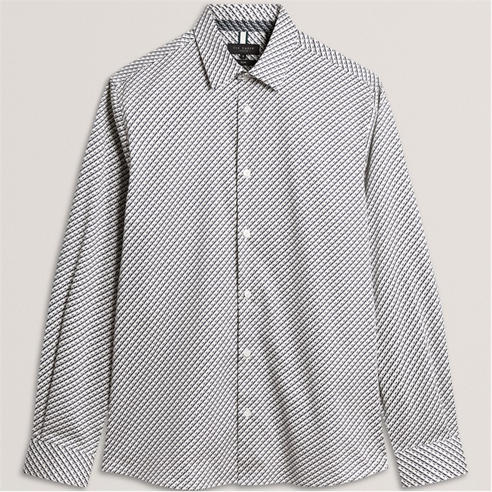 Ted Baker - Men's LS Slim Geo Long Sleeve Patterned Shirt