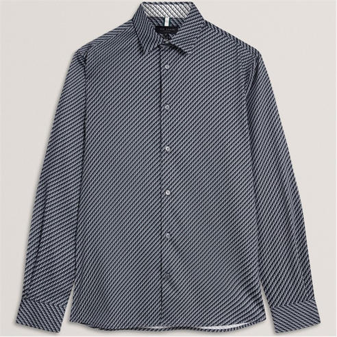 Ted Baker - Mens LS Slim Geo Long Sleeve Patterned Shirt
