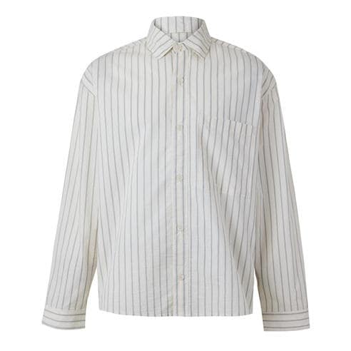 MKI MIYUKI ZOKU - Men's Stripe Long Sleeve Patterned Shirt