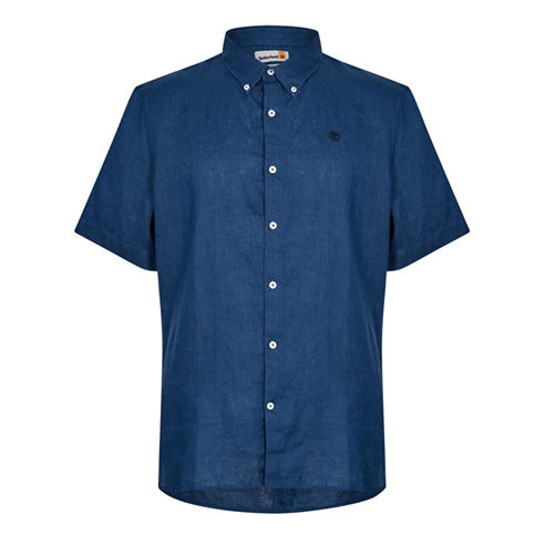 Timberland - Men's Linen Short Sleeve Oxford Shirt